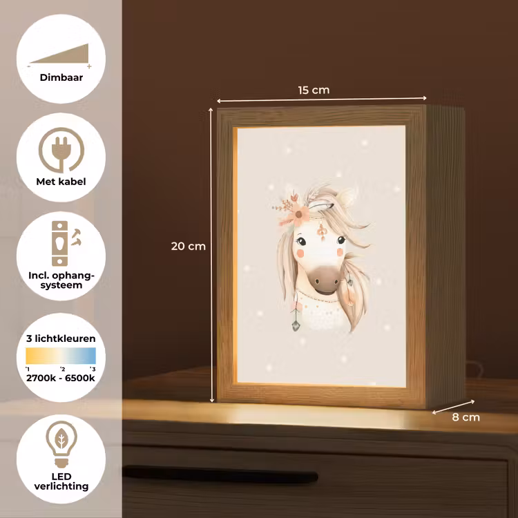 Paard - Bohemian - Pastel - Stippen Light Box met kabel klein -USP_NL
