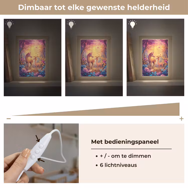 Paard - Hert - Sprookjesbos - Paars Light Box met kabel klein -USP_dimbaarNL