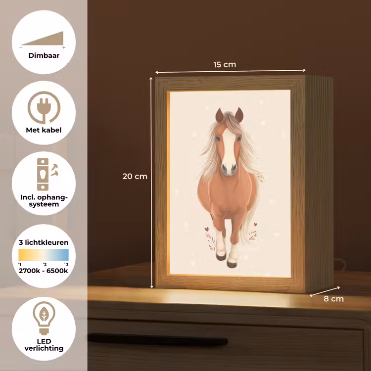 Paard - Galop - Bruin - Stippen Light Box met kabel klein -USP_NL