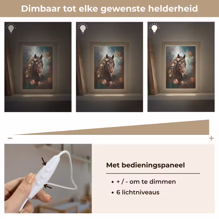 Paard - Natuur - Bloemen - Dieren - Bos Light Box met kabel klein -USP_dimbaarNL