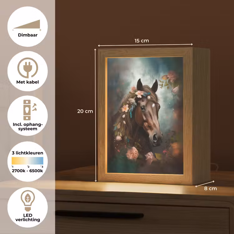 Paard - Natuur - Bloemen - Dieren - Bos Light Box met kabel klein -USP_NL