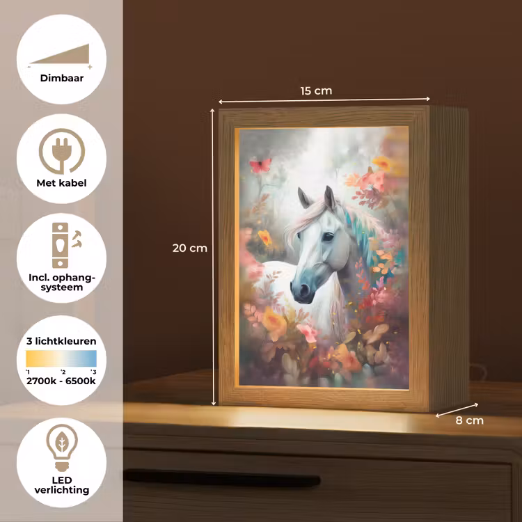 Paard - Natuur - Bloemen - Dieren - Bos Light Box met kabel klein -USP_NL