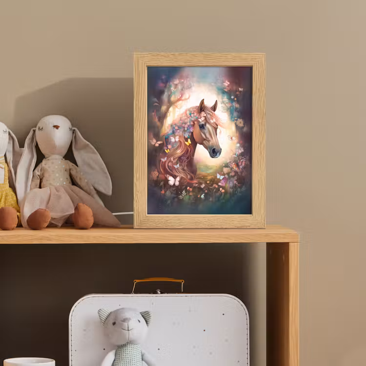 Paard - Natuur - Bloemen - Vlinders - Bos Light Box met kabel klein -sfeer2_kind