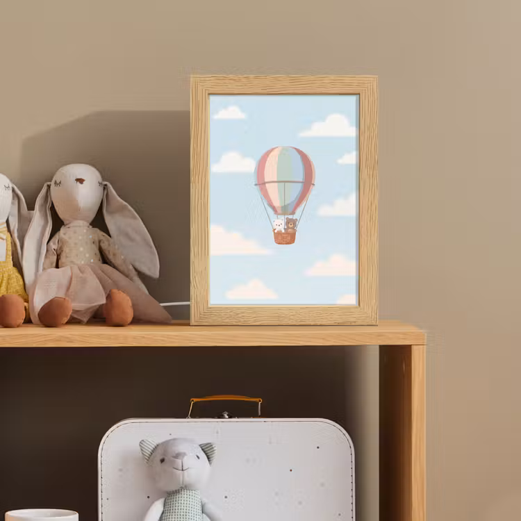 Luchtballon - Beren - Pastel Light Box met kabel (Kinderlampje) klein -sfeer2_kind