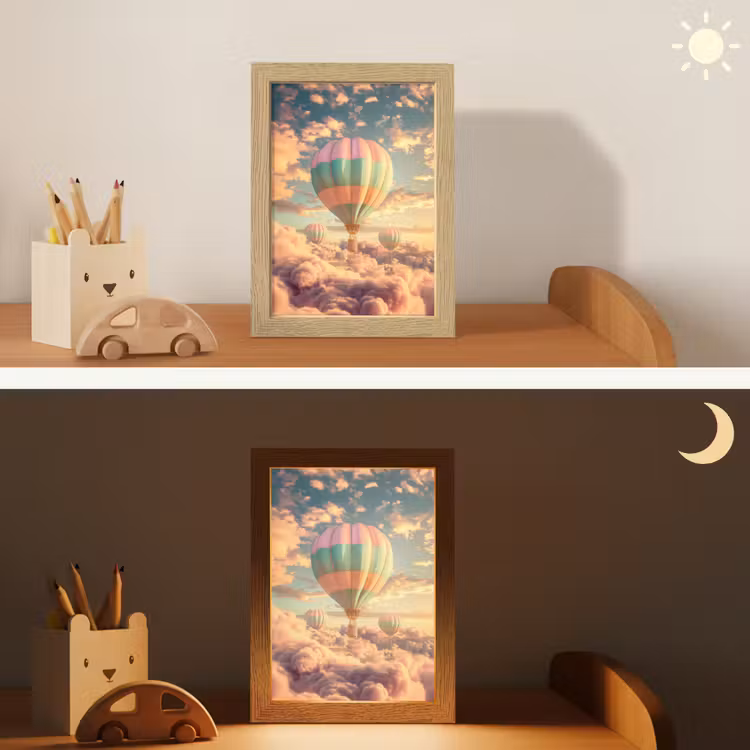 Luchtballon - Dromen - Wolken - Lucht Light Box met kabel klein -sfeer3_kind