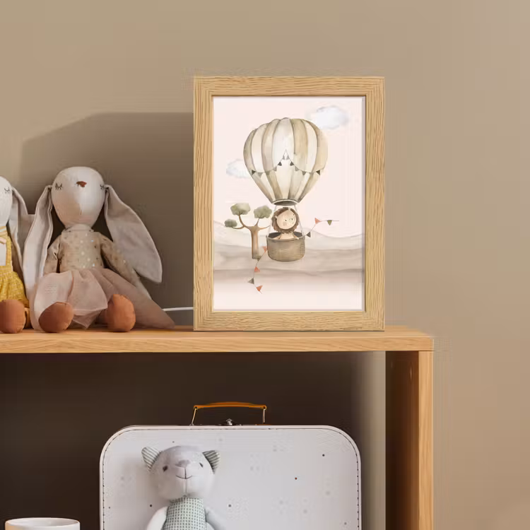 Luchtballon - Leeuw - Watercolor - Safari - Dieren Light Box met kabel klein -sfeer2_kind
