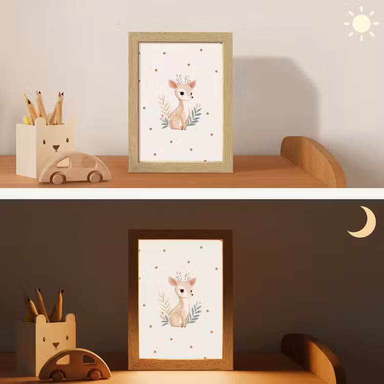 Illustratie - Stippen - Hertje - Aquarel Light Box met kabel klein -sfeer3_kind