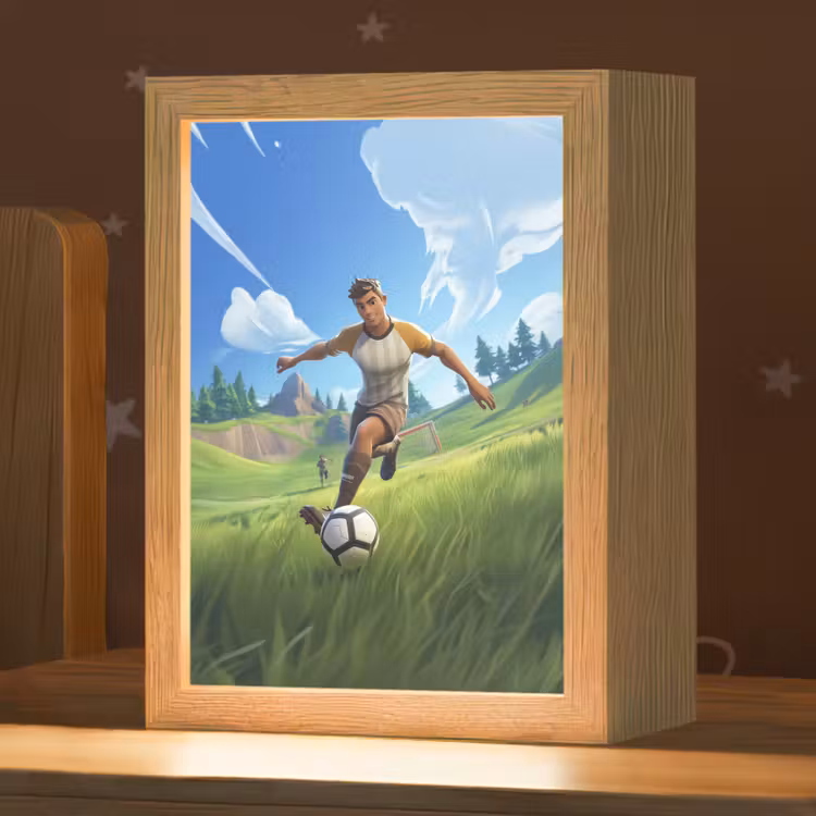 Illustratie - Voetbal - Game - Grasveld Light Box met kabel klein -zzz_3d_website