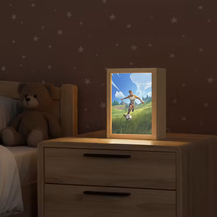 Illustratie - Voetbal - Game - Grasveld Light Box met kabel klein -sfeer1_kind