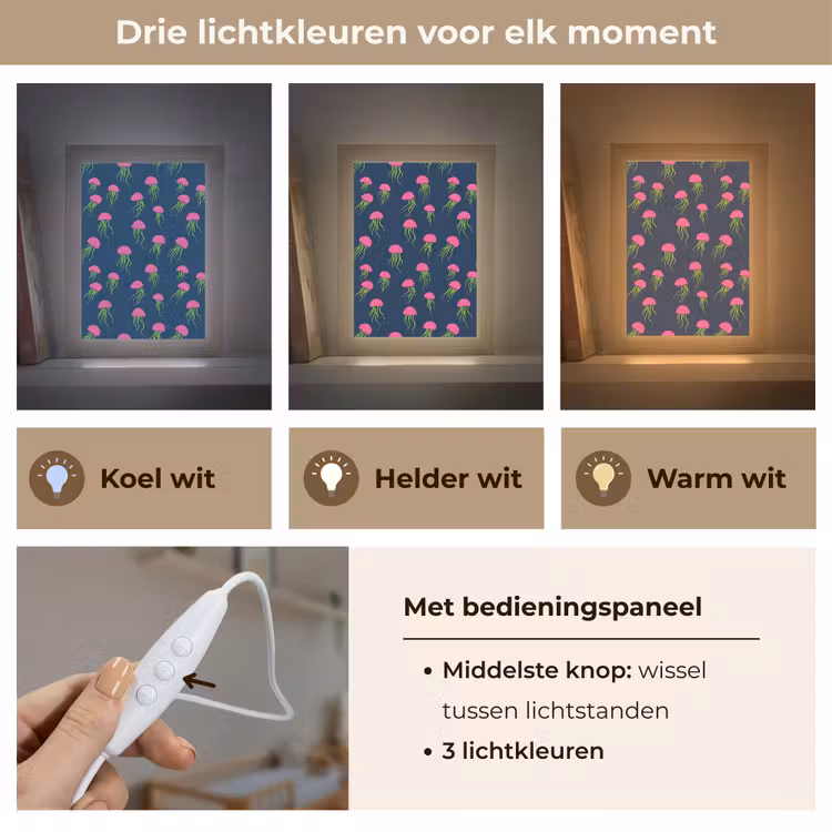 Kwallen - Diepzee - Neon Light Box met kabel (Kinderlampje) klein 904 -USP_lichtkleurNL