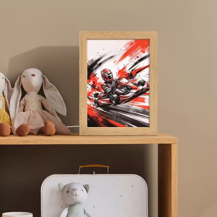 Kart - Coureur - Snelheid - Rood Light Box met kabel (Kinderlampje) klein -sfeer2_kind