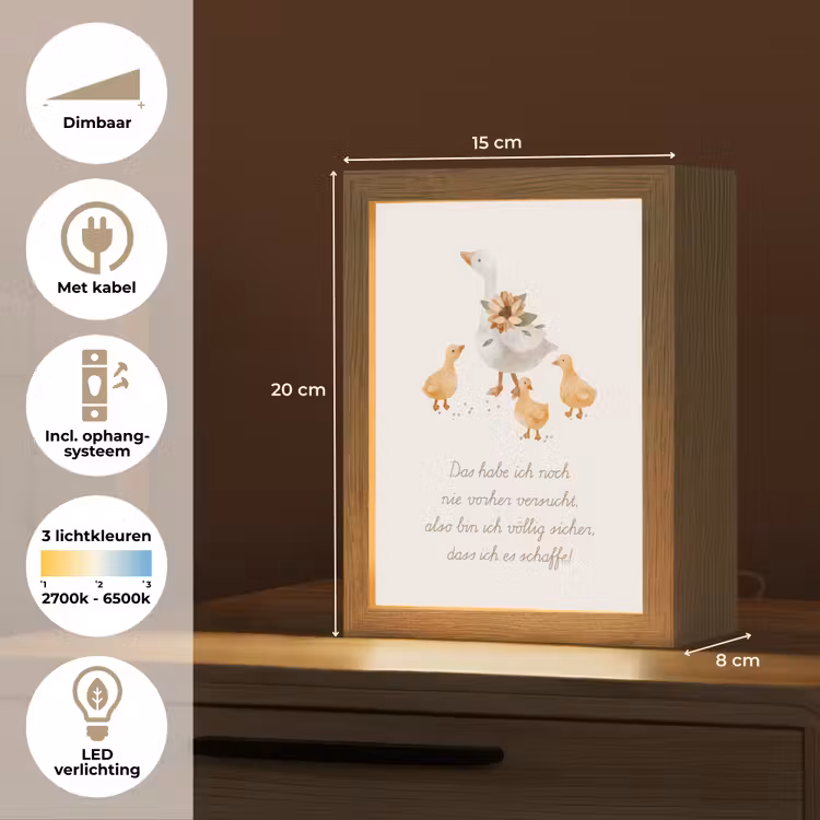 Kinderen - Ganzen - Beige - Quote - Boerderij Light Box met kabel klein -USP_NL