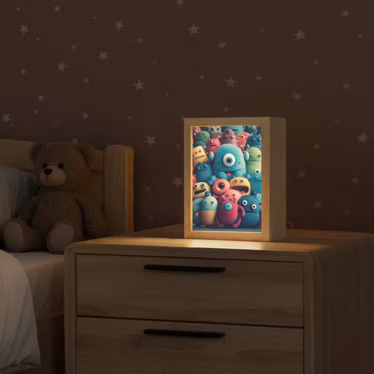 Kids - Monster - Regenboog - Design - Meiden - Jongens Light Box met kabel klein -sfeer1_kind