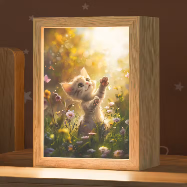 Kitten - Dier - Natuur - Bloemen Light Box met kabel klein -zzz_3d_website
