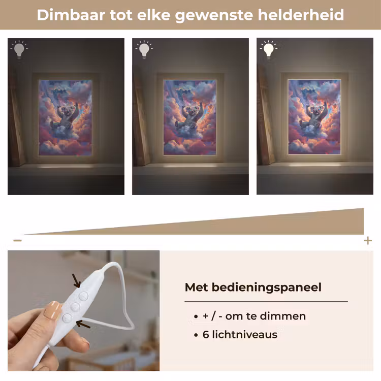 Koala - Dier - Zonnebril - Wolken Light Box met kabel klein -USP_dimbaarNL