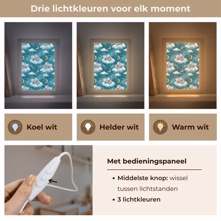 Koala's - Betoverend - Blauw Light Box met kabel (Kinderlampje) klein 904 -USP_lichtkleurNL