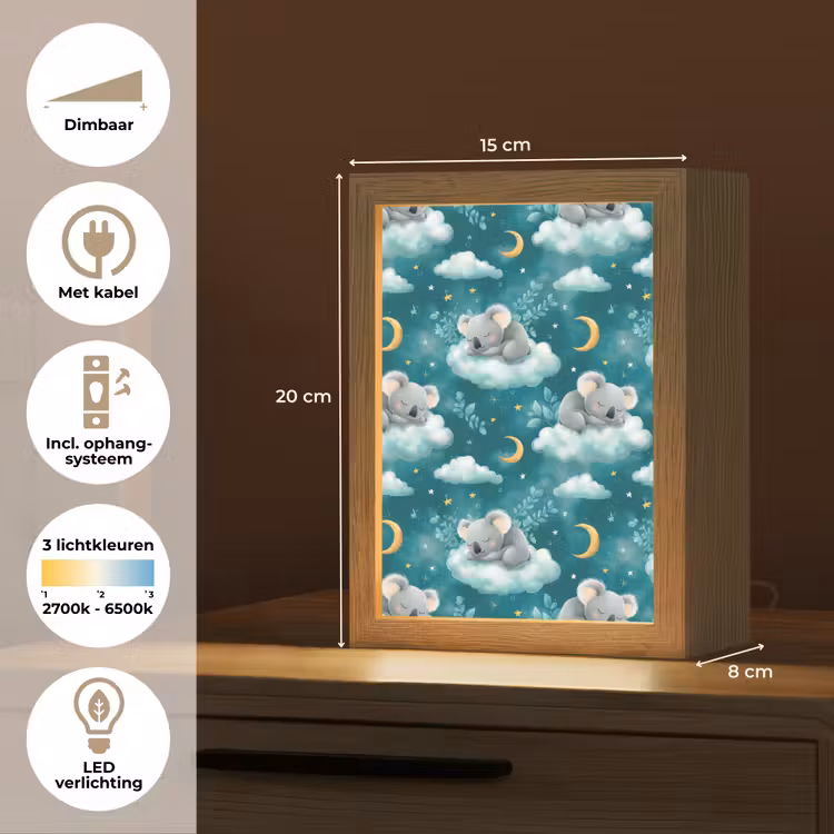 Koala's - Betoverend - Blauw Light Box met kabel (Kinderlampje) klein 904 -USP_NL