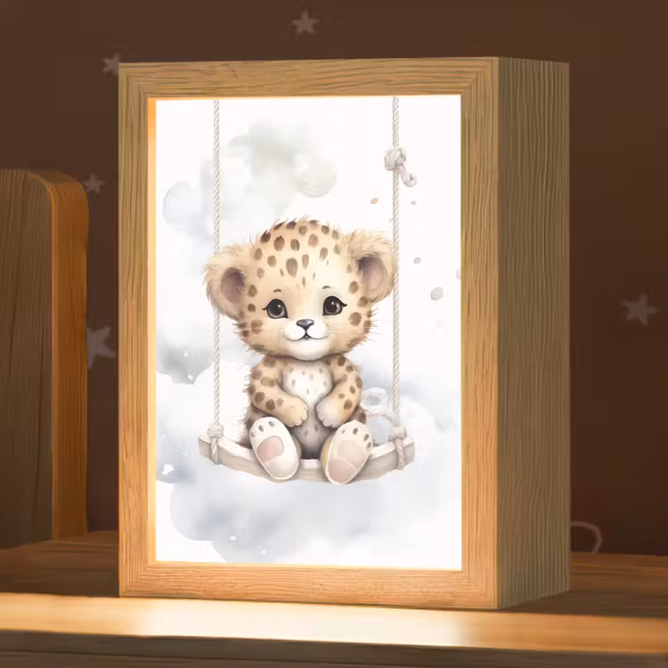 Luipaard - Dier - Kinderen Light Box met kabel klein -zzz_3d_website