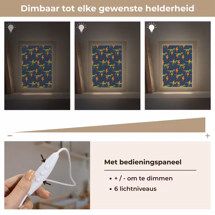 Bliksemschichten - Oranje - Dinosaurussen Light Box met kabel klein -USP_dimbaarNL
