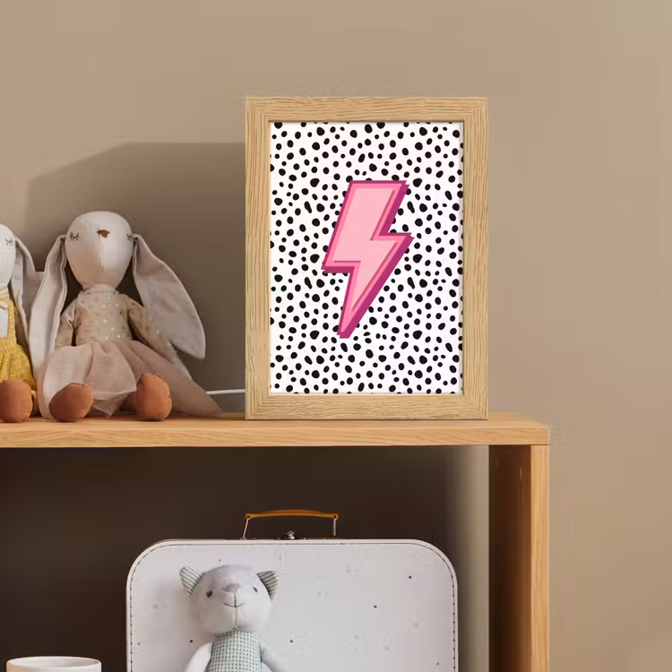 Bliksem - Roze - Stippen Light Box met kabel (Kinderlampje) klein -sfeer2_kind