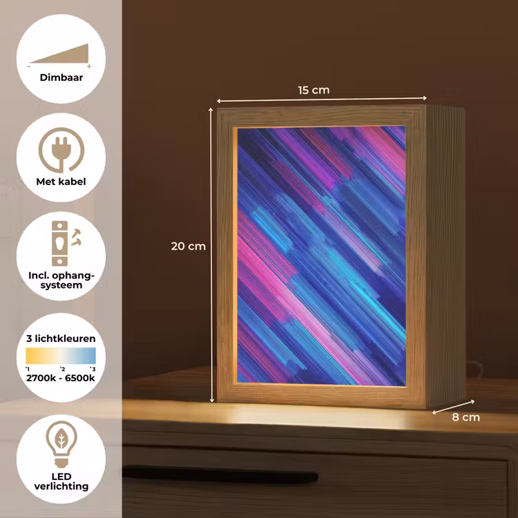 Lijnen - Abstract - Patroon - Donkerblauw Light Box met kabel klein -USP_NL