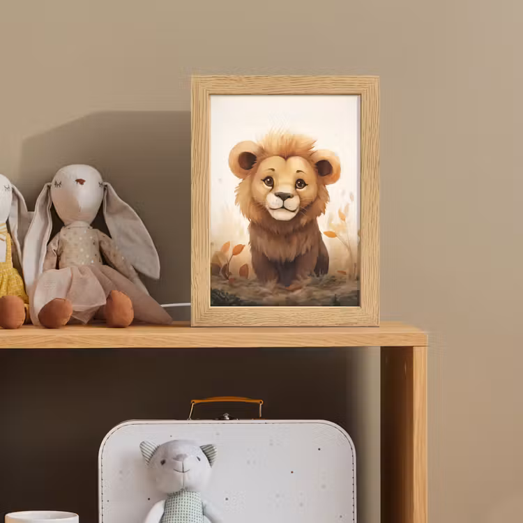 Leeuw - Dieren - Kinderen - Bruin - Meisje Light Box met kabel klein -sfeer2_kind