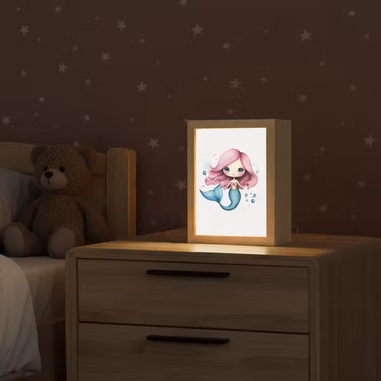 Zeemeermin - Roze - Luchtbellen Light Box met kabel klein -sfeer1_kind