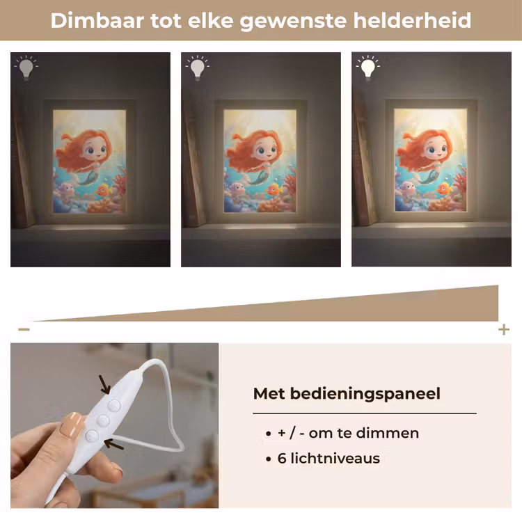 Zeemeermin - Water - Vissen - Rood Light Box met kabel klein -USP_dimbaarNL