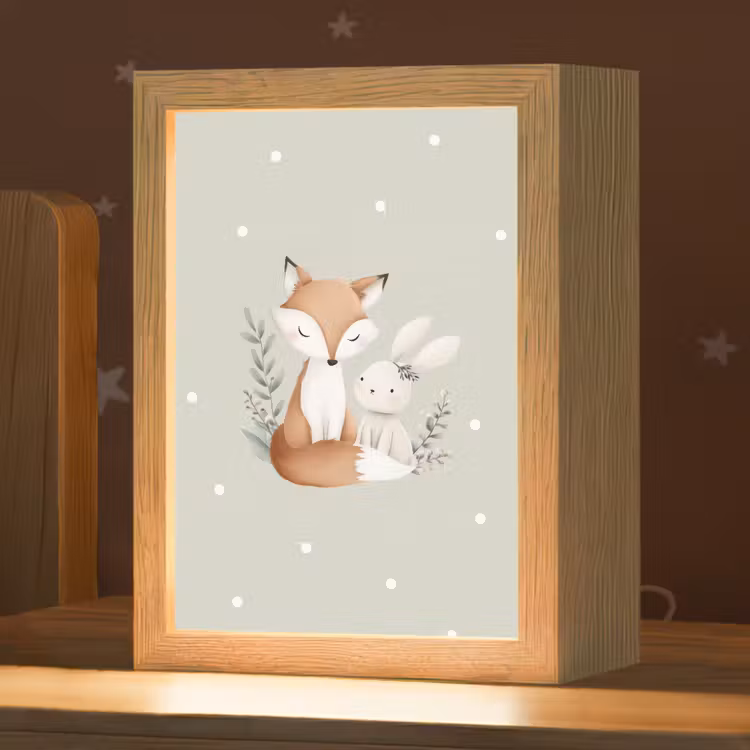 Minimalistisch - Dieren - Bladeren - Stippen Light Box met kabel klein -zzz_3d_website