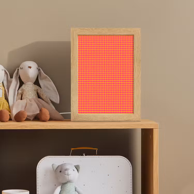 Modern - Stippen - Oranje Light Box met kabel (Kinderlampje) klein 904 -sfeer2_kind