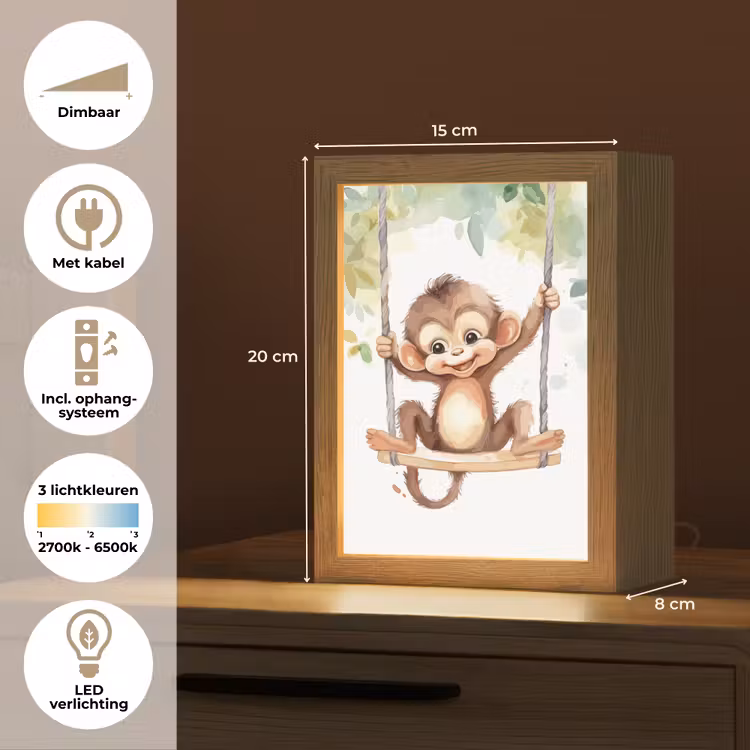 Aap - Dier - Kinderen - Jungle Light Box met kabel klein -USP_NL