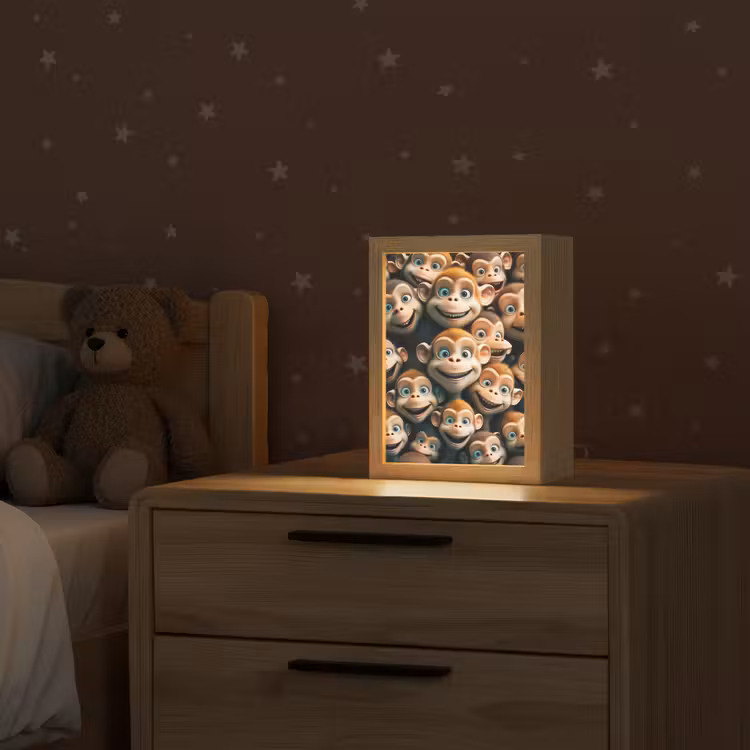 Aap - Dieren - Bruin - Design - Meiden - Jongens Light Box met kabel klein -sfeer1_kind