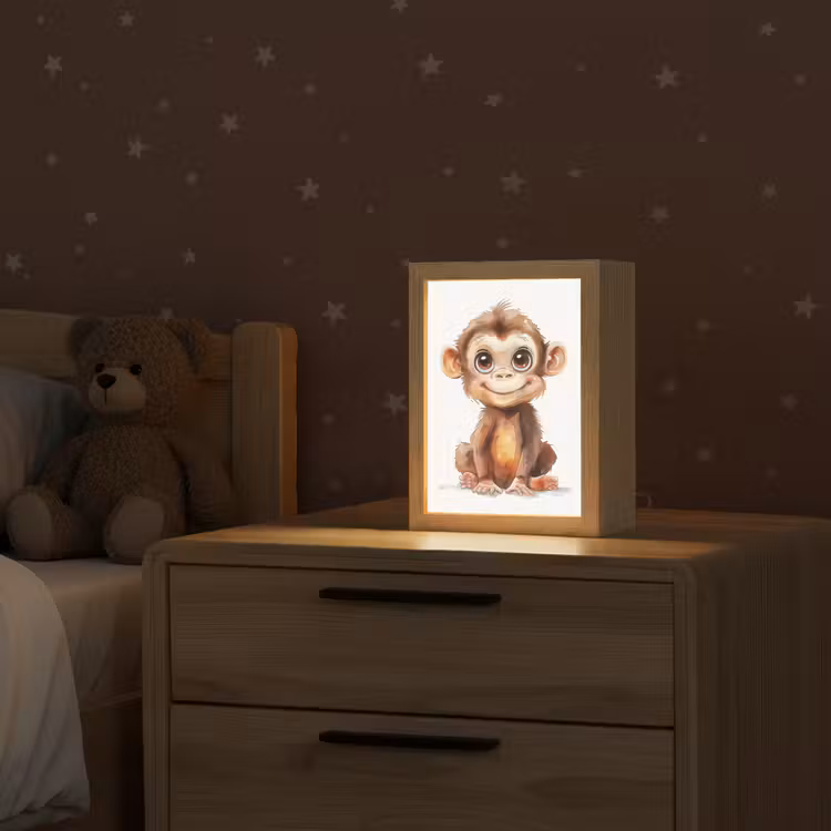 Aap - Baby - Jungle dieren Light Box met kabel klein -sfeer1_kind