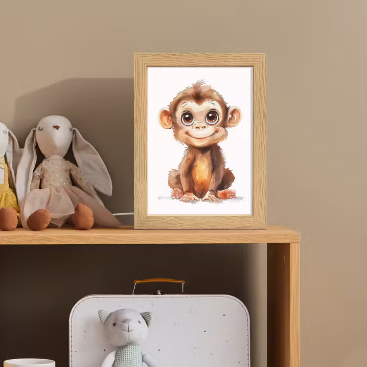 Aap - Baby - Jungle dieren Light Box met kabel klein -sfeer2_kind