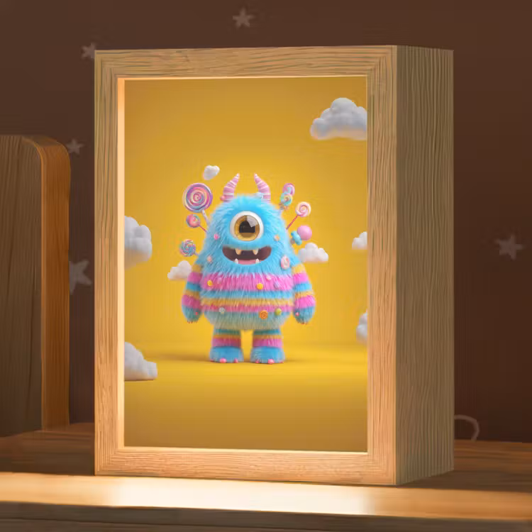 Monster - Snoep - Geel - Kleurrijk Light Box met kabel klein -zzz_3d_website