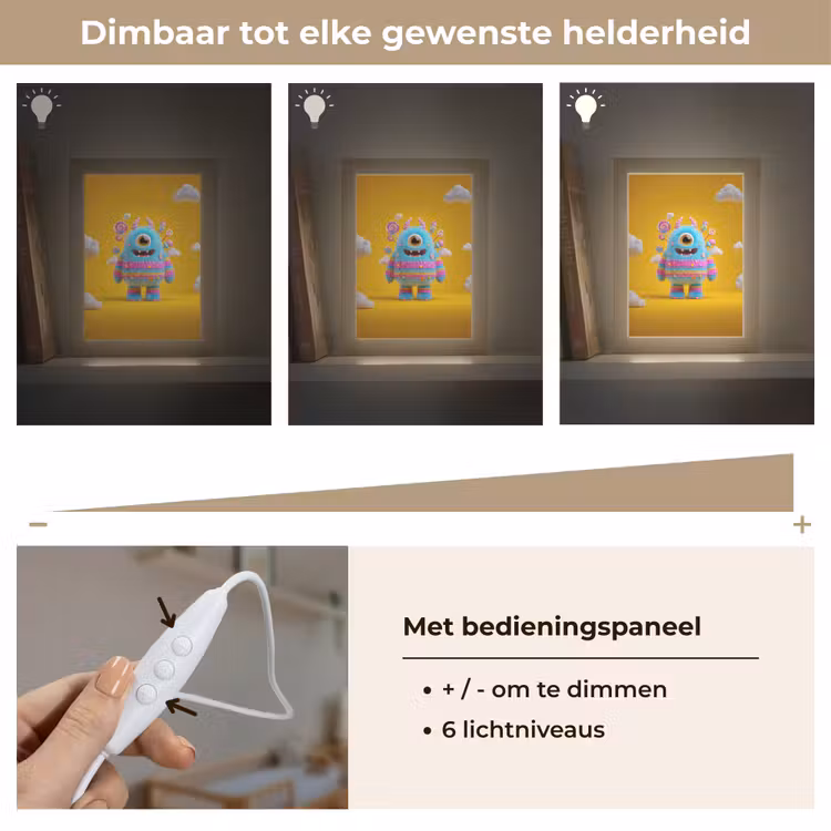 Monster - Snoep - Geel - Kleurrijk Light Box met kabel klein -USP_dimbaarNL