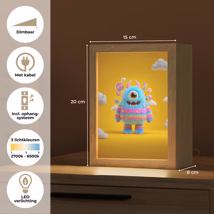 Monster - Snoep - Geel - Kleurrijk Light Box met kabel klein -USP_NL