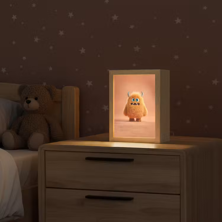 Monster - Knuffel - Oranje Light Box met kabel klein -sfeer1_kind
