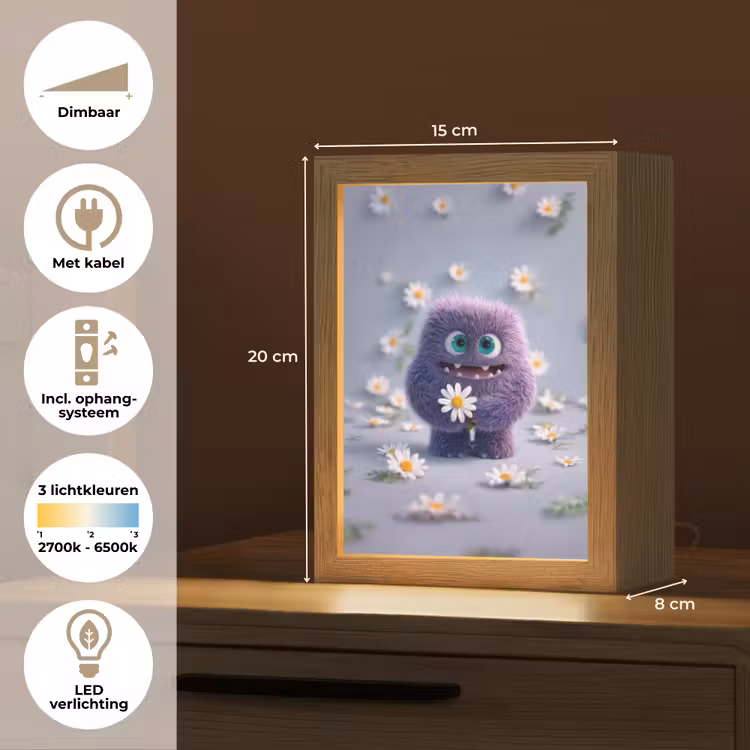 Monster - Paars - Madeliefjes Light Box met kabel klein -USP_NL