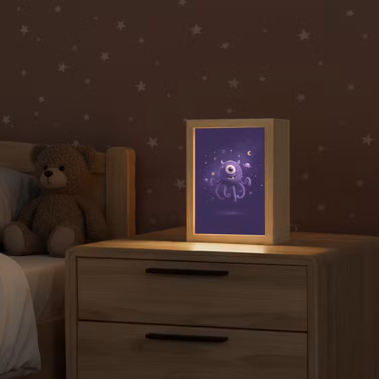 Monster - Paars - Ruimte Light Box met kabel klein -sfeer1_kind