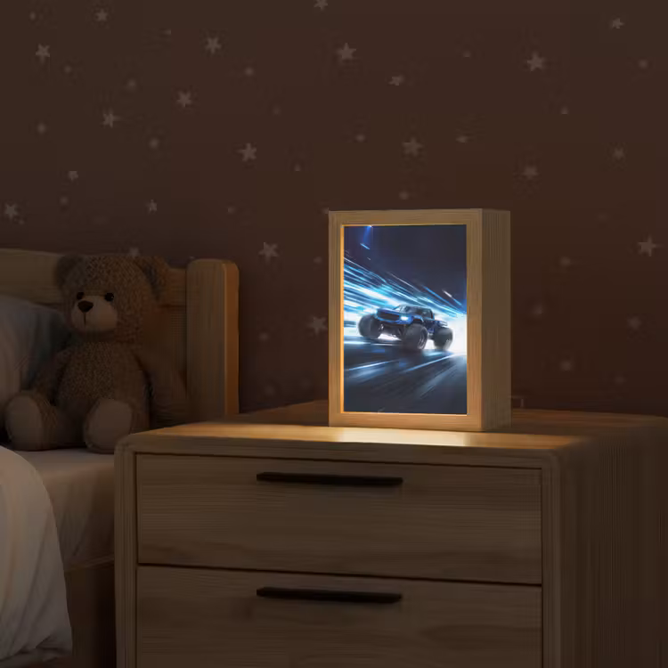 Monstertruck - Blauw - Neon - Lichten Light Box met kabel klein -sfeer1_kind