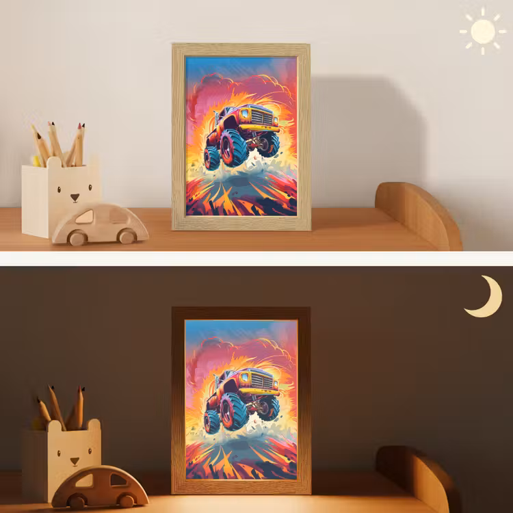 Monstertruck - Auto - Jongens - Kleurrijk Light Box met kabel klein -sfeer3_kind