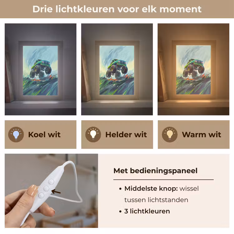Monstertruck - Auto - Jongens - Groen Light Box met kabel klein -USP_lichtkleurNL