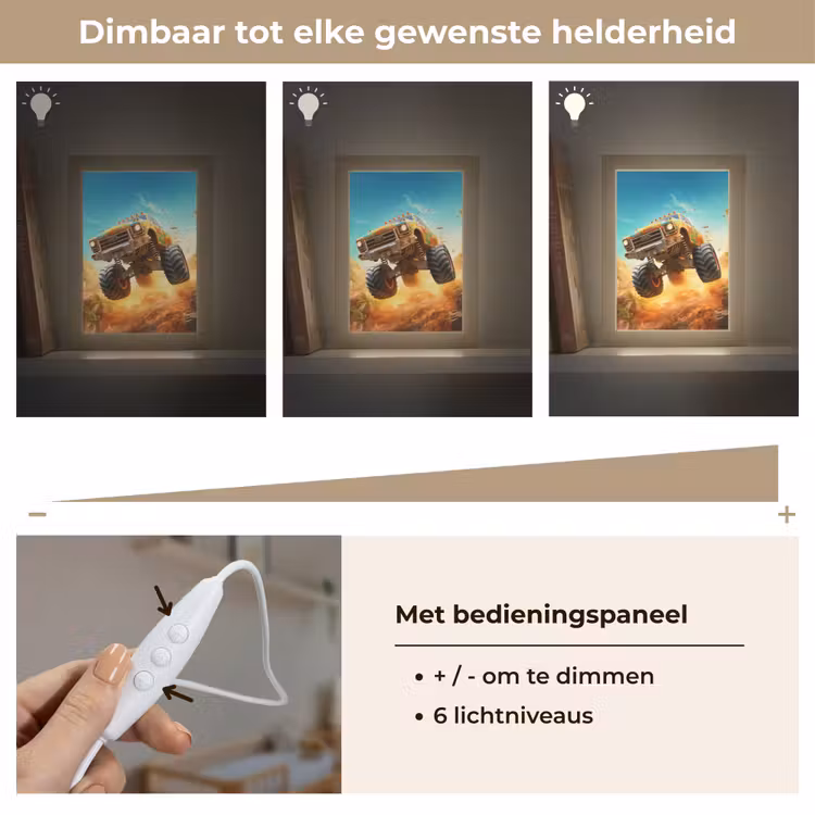 Monstertruck - Kind - Jongen - Auto Light Box met kabel klein -USP_dimbaarNL