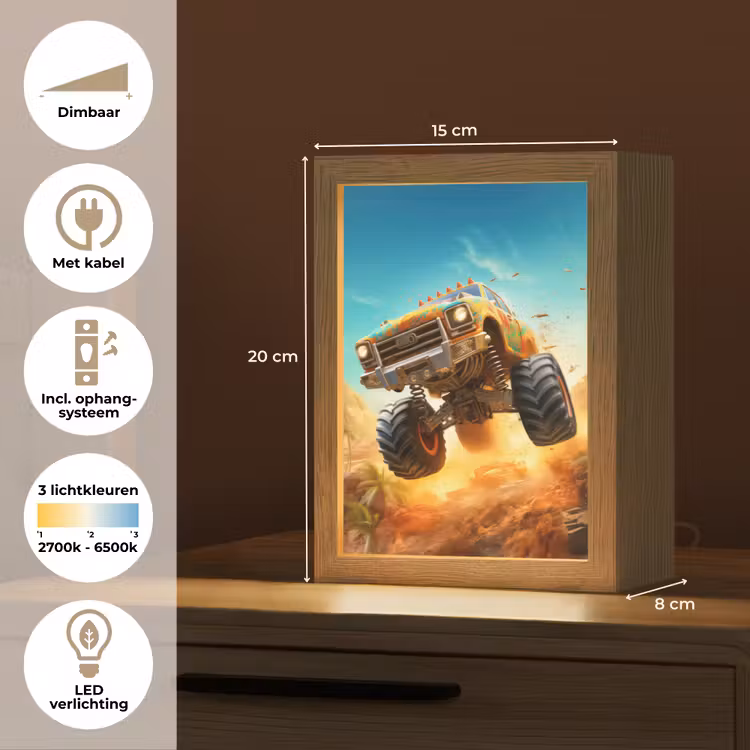 Monstertruck - Kind - Jongen - Auto Light Box met kabel klein -USP_NL
