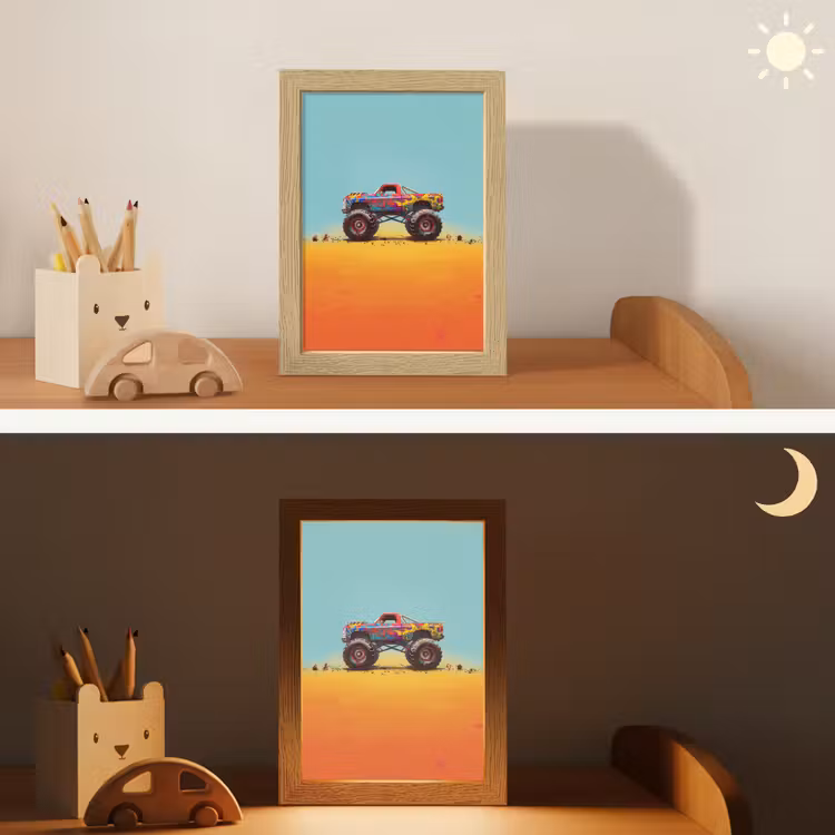Monstertruck - Graffiti - Jongens - Auto Light Box met kabel klein -sfeer3_kind