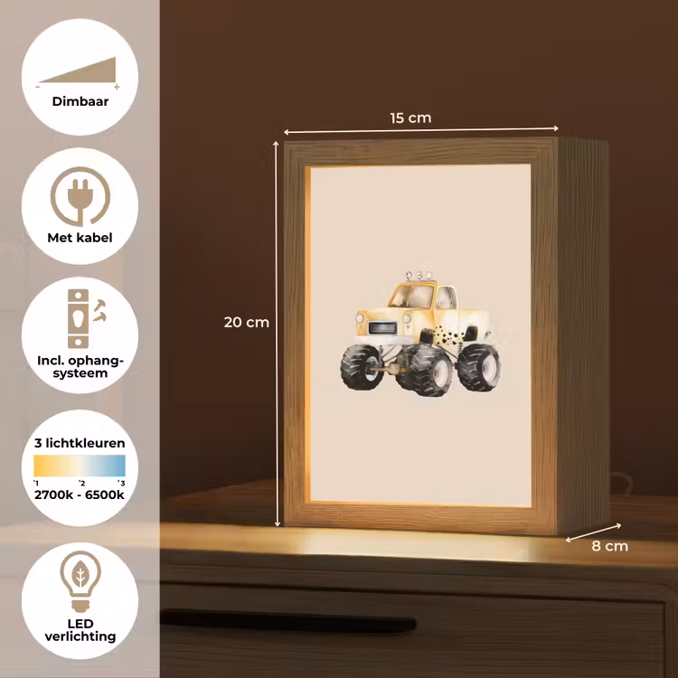 Monstertruck - Geel - Beige Light Box met kabel klein -USP_NL