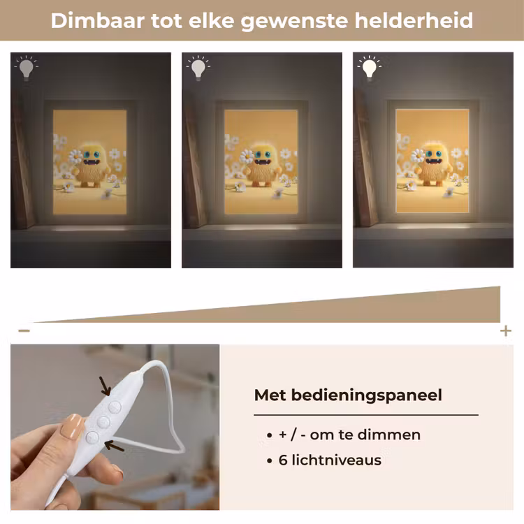 Monster - Geel - Madeliefjes Light Box met kabel klein -USP_dimbaarNL