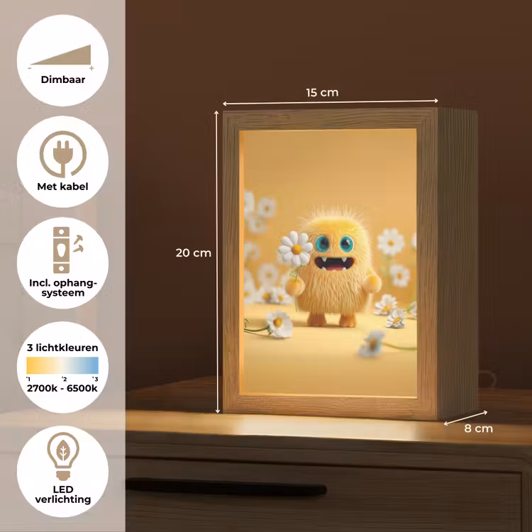 Monster - Geel - Madeliefjes Light Box met kabel klein -USP_NL