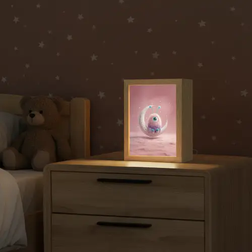 Maan - Monster - Roze Light Box met kabel klein -sfeer1_kind